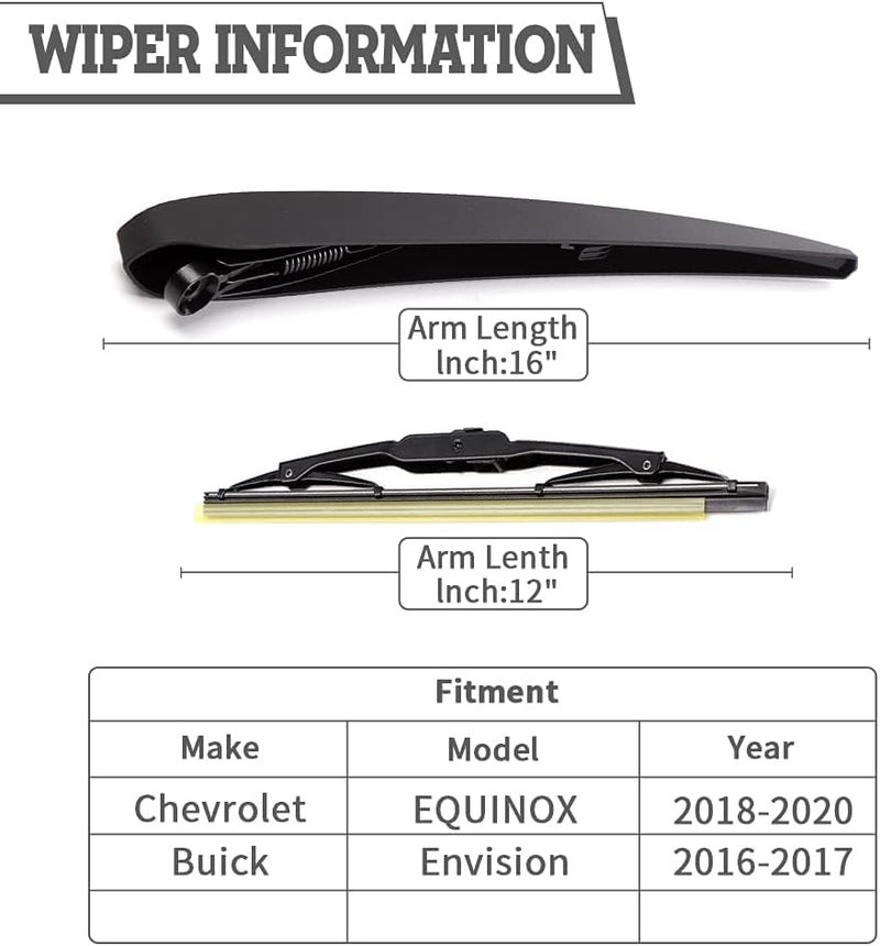 HODEE Rear Wiper Arm Blade Nut Set Replacement for Chevrolet Chevy Equinox Gmc Terrain 2018-2021,Buick Envision 2016-2020 Rear Wiper Cover Accessories,Back Windshield Cap - Image 2